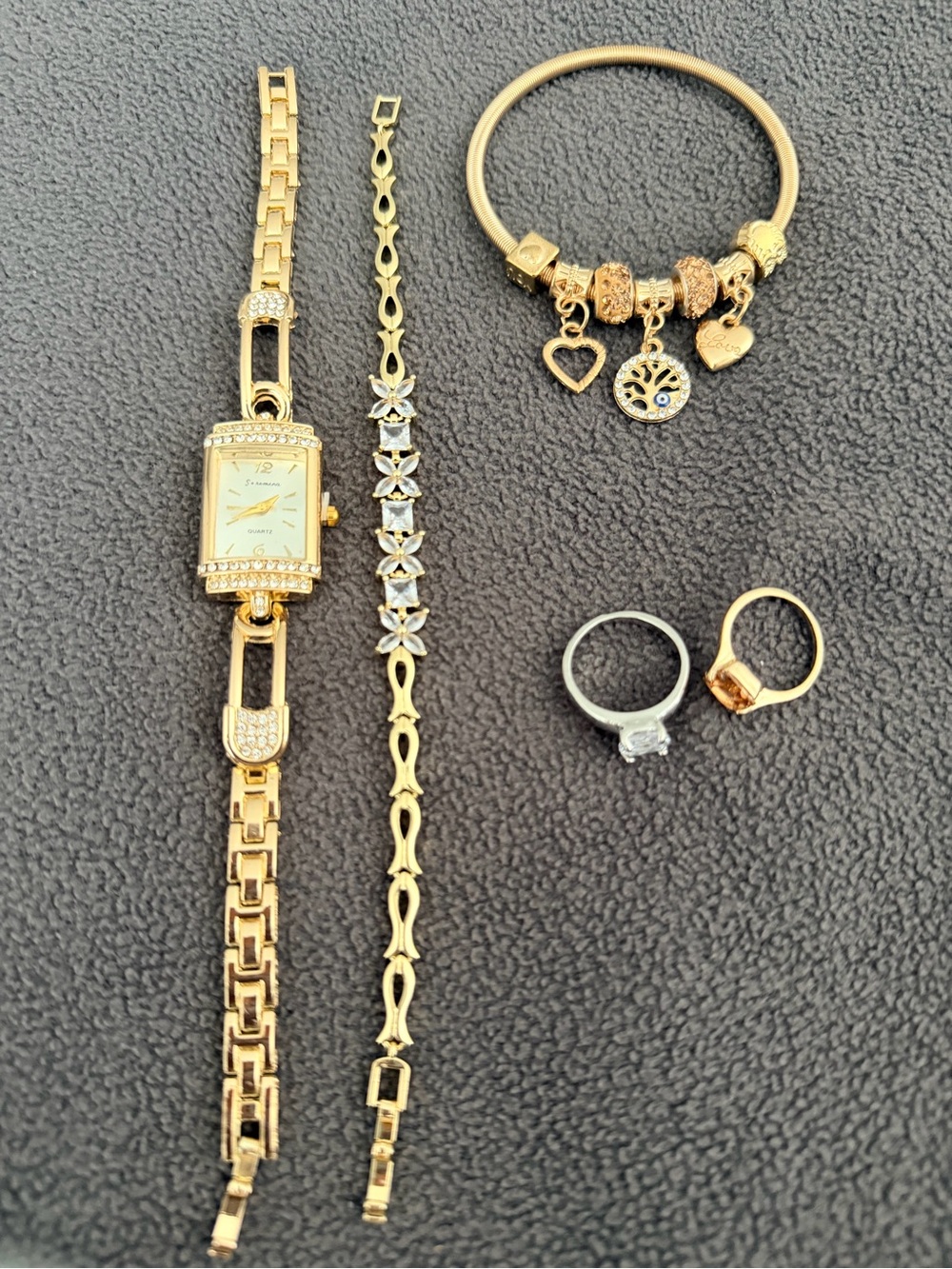 Gold-Tone Women's Charm Bracelet & Watch Set - Gold